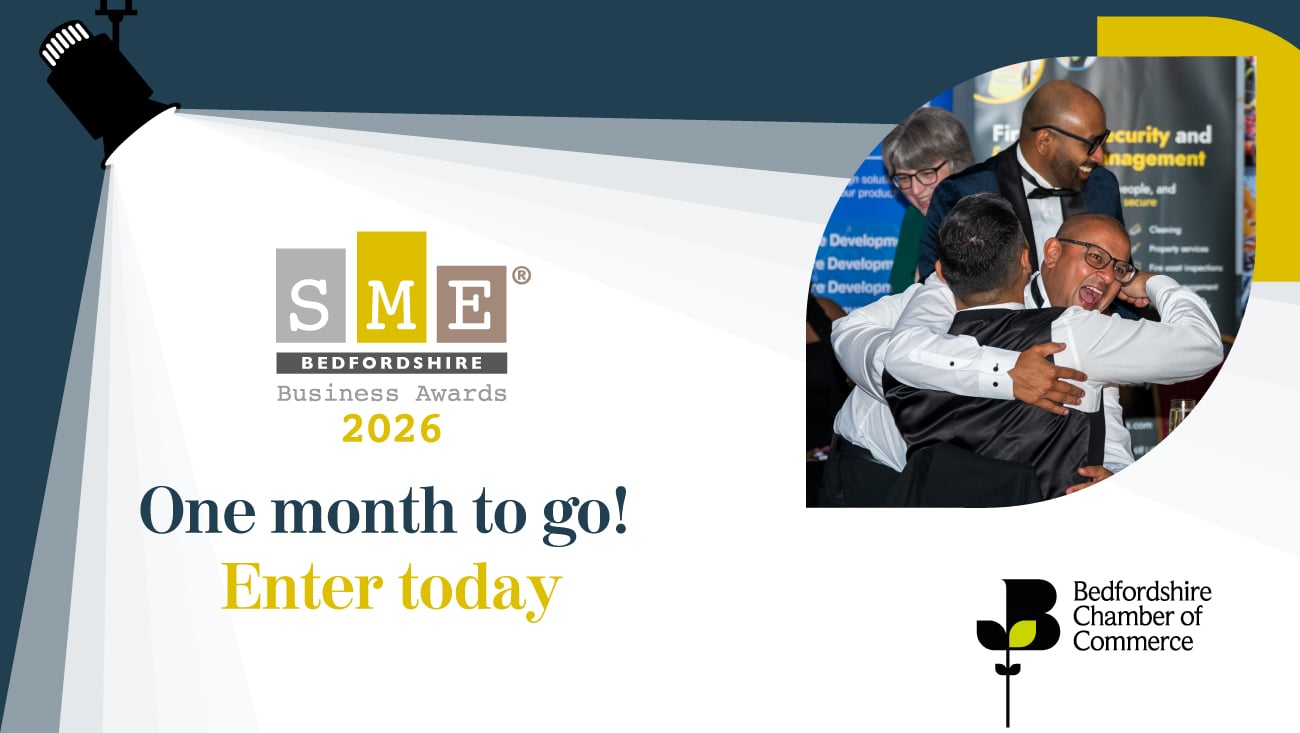One month to go! Get your entries in for the SME Bedfordshire Business Awards 2026
